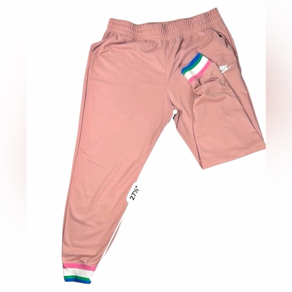 Nike Women’s Track Joggers Dusty Rose Pink w/ Stripe Cuffs – Size XL - Picture 12 of 14